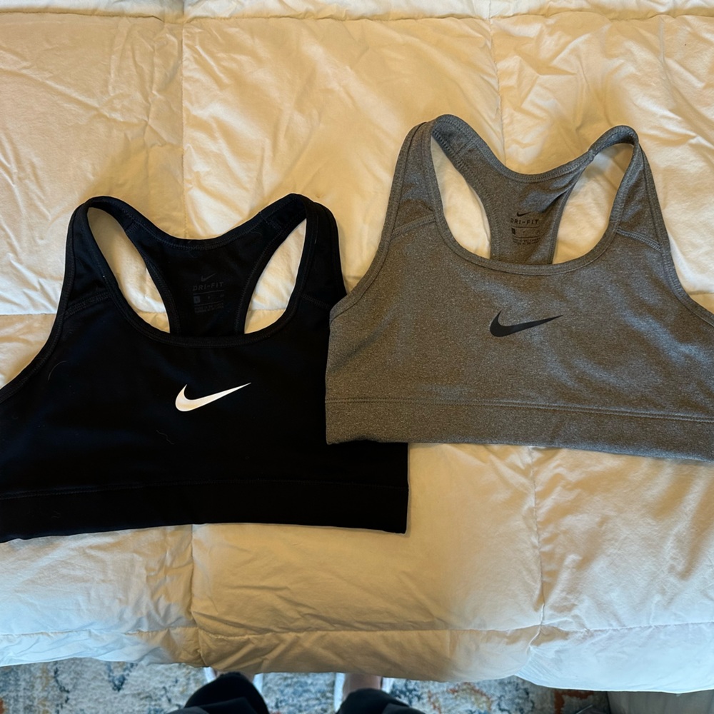 Nike Women's Racerback Sports Bras - Black & Gray